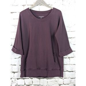 SOFT SURROUNDINGS "Peruvian" Pullover Sweatshirt Athleisure Comfort Casual MED